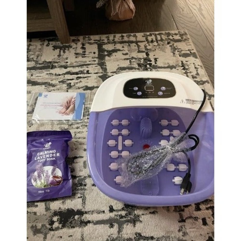 Foot Spa Bath Massager with Heat Bubbles and Vibration Massage and Jets, 16 OZ